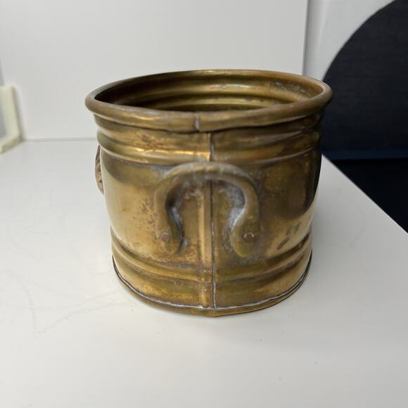 Vintage Midcentury Brass Planters Set of 3 Seashell Handle 5.5" 7" 8" - Picture 13 of 15